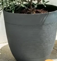 CACHE-POT EFFET LIGNE Ø30X27 CM, POLYPROPYLÈNE