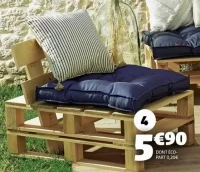 COUSSIN PALETTE DIM. 60X60X8 CM, TISSU ET GARNISSAGE POLYESTER