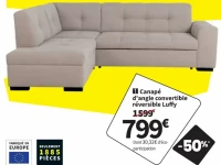 Canapé d'angle convertible réversible Luffy