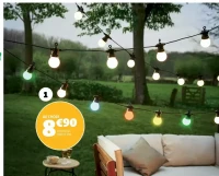 GUIRLANDE GUINGUETTE SOLAIRE MULTICOLORE/BLANC