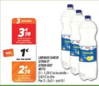 Limonade saveur citron et citron vert