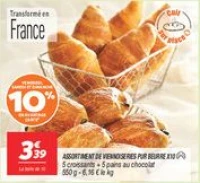 Assortiment de viennoiseries pur beurre x10
