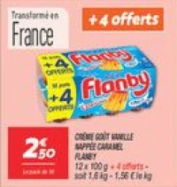 Crème goût vanille nappée caramel