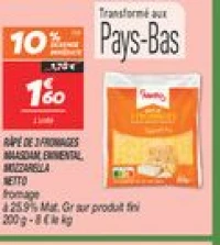 Râpé de 3 fromages maasdam, emmental, mozzarella