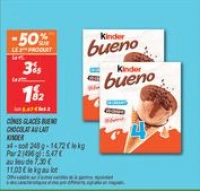 Cônes glacés bueno  chocolat au lait