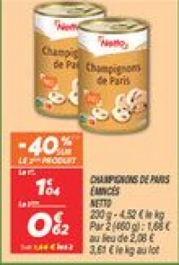 Champignons de paris émincés