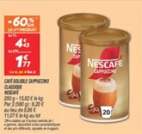 Café soluble cappuccino classique