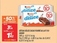 Gâteau délice cacao fourré au lait x10