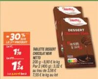 Tablette dessert chocolat noir 