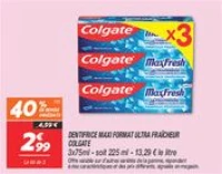 Dentifrice maxi format ultra fraîcheur