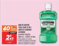 Bain de bouche  total care 10 en 1 dents et gencives