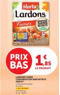 Lardons Fumés Herta Conservation Sans Nitrite