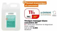 Vinaigre menager blanc concentre 20°