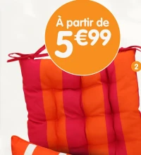 Galette de chaise rayée - 40x40 cm