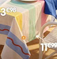 Nappe motif rayures colorées - 140x240 cm