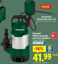 Parkside Pompe immergée pour eaux chargées