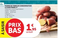 Pomme de terre de consommation à chair ferme U