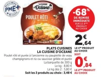 Plats cuisinés La Cuisine d'Océane (Poulet rôti, paupiette de veau ou saucisse grillée)