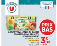 Compotes allégées en sucres Pomme U