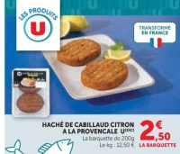 Haché de Cabillaud Citron à la Provençale U