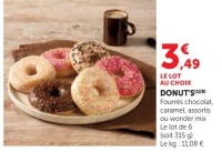 DONUT'S Fourrés chocolat, caramel, assortis ou wonder mix
