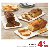 CAKE Cerise, citron ou chocolat