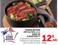 Viande bovine pot au feu sans os à mijoter