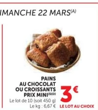 PAINS AU CHOCOLAT PRIX MINI