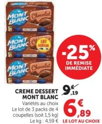 Creme Dessert Mont Blanc (Lot de 3 packs)