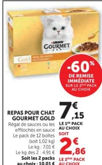 Repas pour chat Gourmet Gold (au choix)