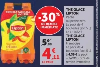 THE GLACE LIPTON Pêche, Zéro ou Framboise