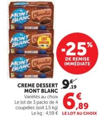 CREME DESSERT MONT BLANC (Variétés au choix)