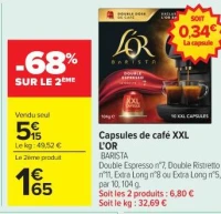 Capsules de café XXL L'OR BARISTA