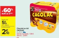 Chocolat au lait CACOLAC
