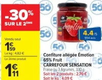Confiture allge motion 65% Fruit CARREFOUR SENSATION