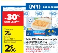 Colin d'Alaska cuisiné surgelé CARREFOUR EXTRA