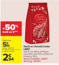 Oeufs en chocolat Lindor LINDT