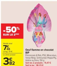 Oeuf flamme en chocolat BIP