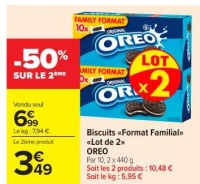 Biscuits «Format Familial» «Lot de 2» OREO