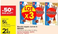 Biscuits nappés «Lot de 3» MIKADO