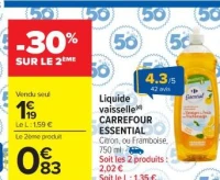 Liquide vaisselle CARREFOUR ESSENTIAL