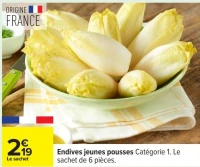 Endives jeunes pousses Cat gorie 1. Le sachet de 6 pi ces.