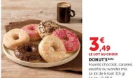 Donut's (Fourrés chocolat, caramel, assortis ou wonder mix)