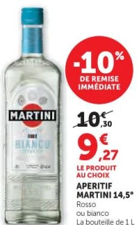 APERITIF MARTINI 14,5° Rosso ou bianco La bouteille de 1 L