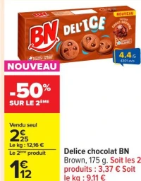 Delice chocolat BN Brown, 175 g.