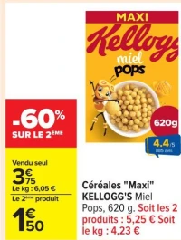 Crales "Maxi" KELLOGG'S Miel Pops, 620 g.