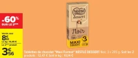 Tablettes de chocolat "Maxi Format" NESTLÉ DESSERT Noir, 3 x 205 g.