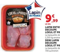 Lapin entier ou demi découpe Loeul et Piriot