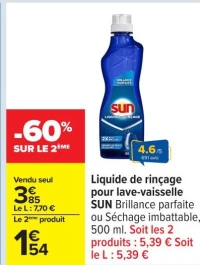 Liquide de rinçage pour lave-vaisselle SUN Brillance parfaite