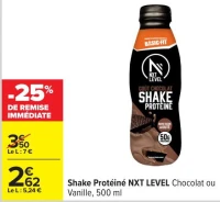 Shake Prot in  NXT LEVEL Chocolat ou Vanille, 500 ml